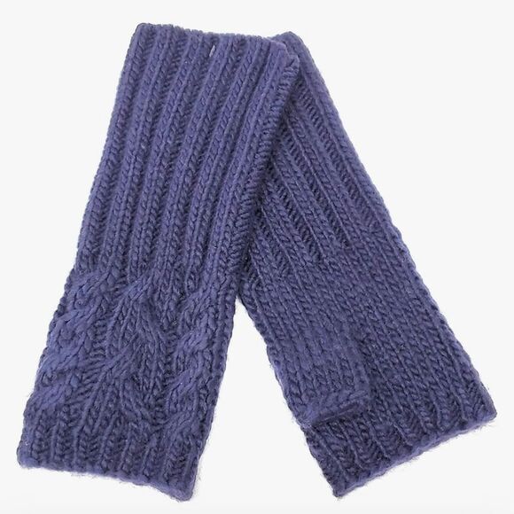 New With Tags Michael Kors Womens Cable Knit Arm Warmers With Thumb Hole, Navy - Picture 1 of 5